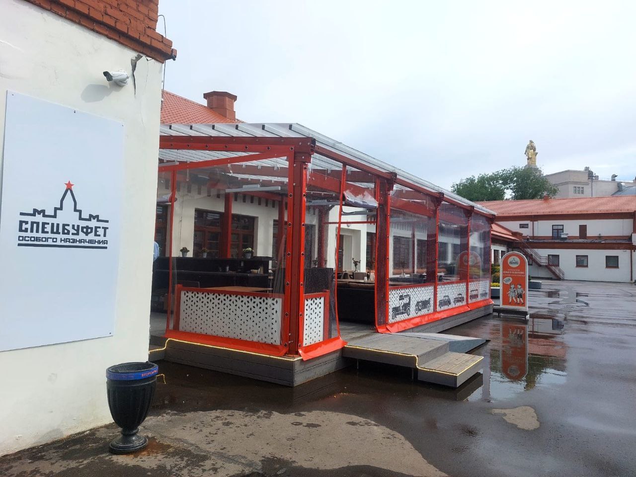 ПВХ шторы для летней террасы кафе в Россоши